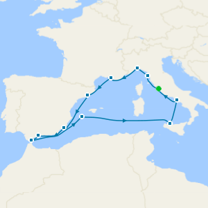 Mediterranean with Total Solar Eclipse from Rome