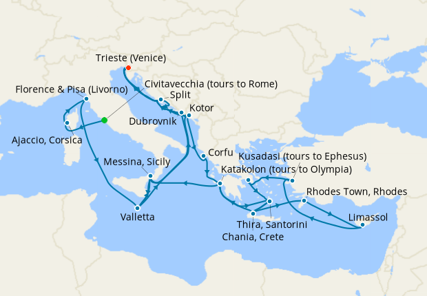 Cruise Itinerary Map