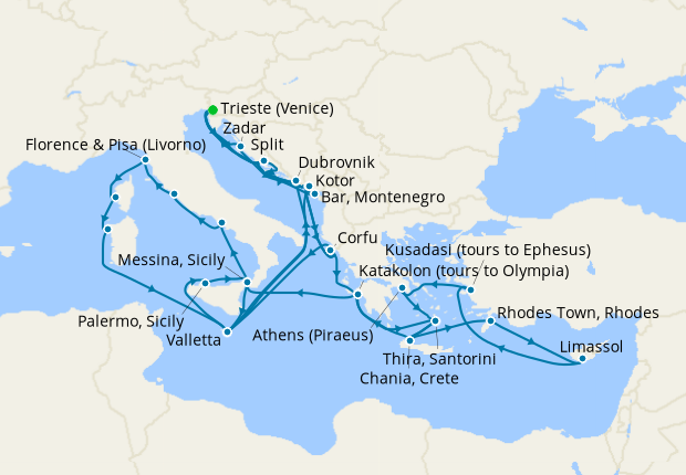 Cruise Itinerary Map
