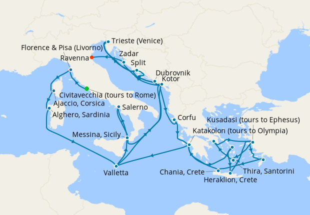 Cruise Itinerary Map