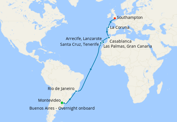 Cruise Itinerary Map
