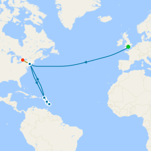 Transatlantic Crossing & Caribbean Celebration from Southampton with New York and Niagara Falls Stays