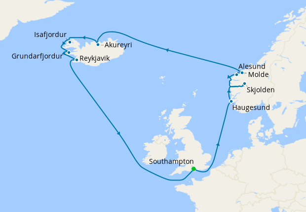 Map of the cruise map
