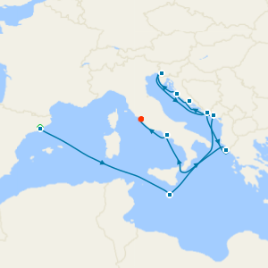 Italy, Greece & Adriatic from Barcelona with Stay