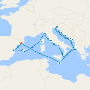 Italy, Greece & Adriatic from Barcelona with Stay