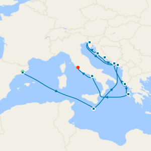 Italy, Greece & Adriatic from Barcelona with Stay