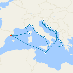 Mediterranean, Adriatic & Greece from Barcelona with Stay