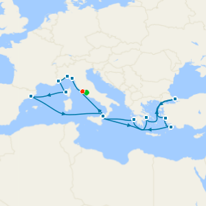 Mediterranean, Greece & Turkey from Civitavecchia with Rome Stay