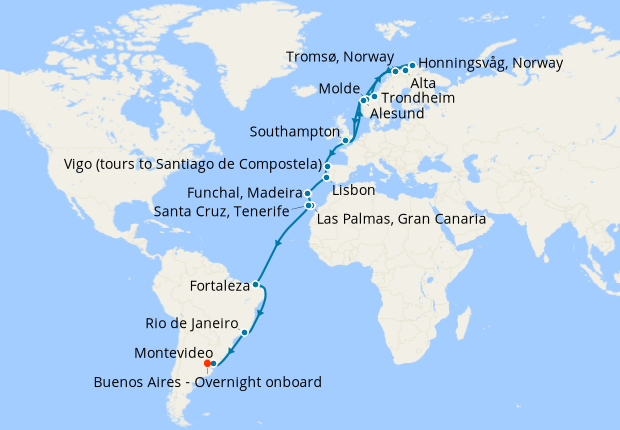 Cruise Itinerary Map