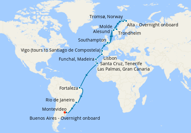 Cruise Itinerary Map