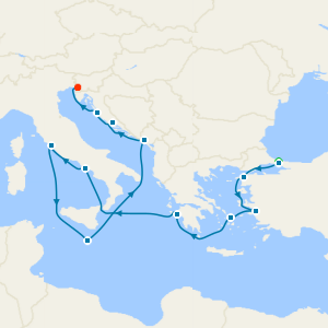 Mediterranean, Adriatic & Greece from Istanbul with Stay