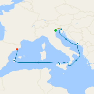 Spain, Italy & Croatia from Trieste with Venice Stay