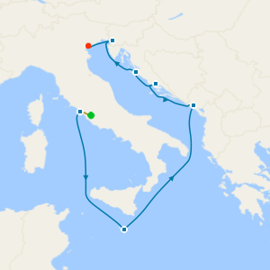 Croatia, Malta & Montenegro from Civitavecchia with Rome and Venice Stays