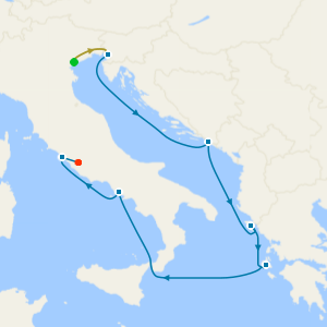 Greece, Italy & Croatia from Trieste with Venice and Rome Stays