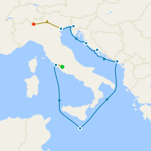 Lake Como, Venice & Rome Stays with Croatia, Malta & Montenegro from Civitavecchia