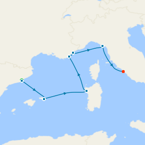 A Journey through Sparkling Bays & Riviera Radiance from Barcelona with Stay