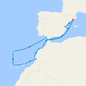 A Journey of Iberian Heart, Moroccan Adventure & Volcanic Isles - Barcelona R/Trip with Stay