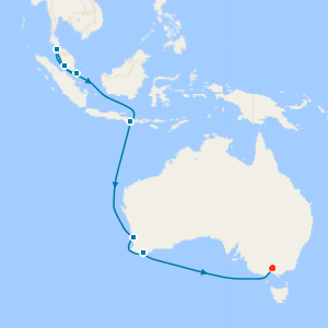 Singapore, Southeast Asia & Australia to Melbourne with Stays