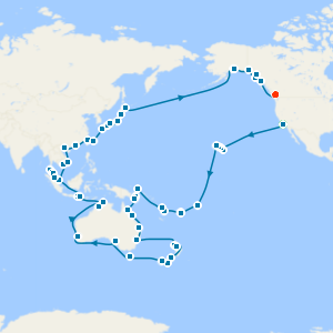 World Cruise with Los Angeles & Vancouver with Stays