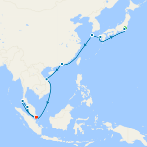 Japan, Hong Kong, Vietnam & Thailand to Singapore with Stay