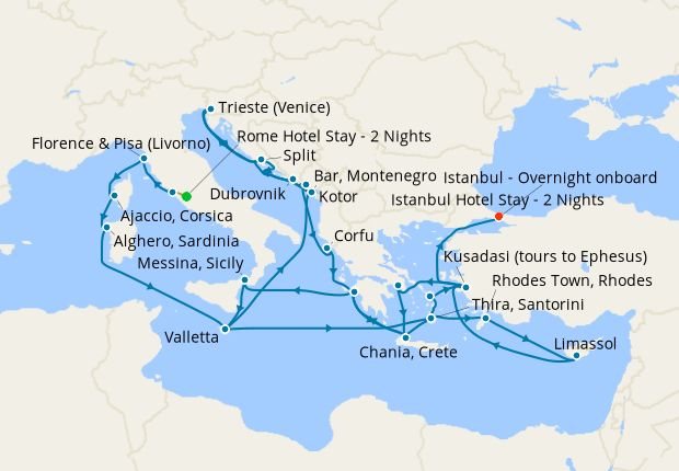 Cruise Itinerary Map