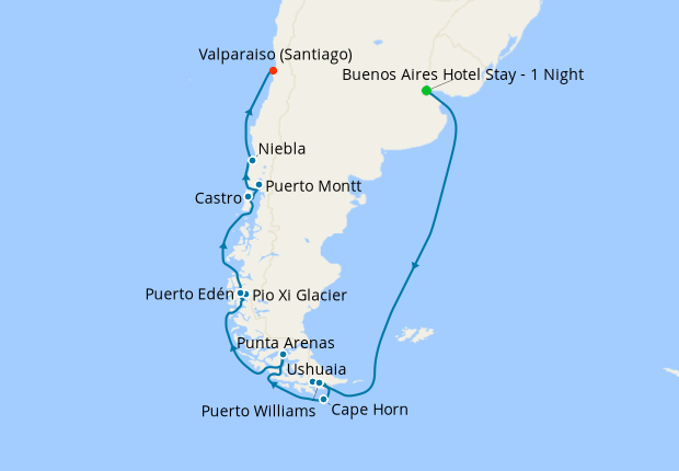 Map of the cruise map