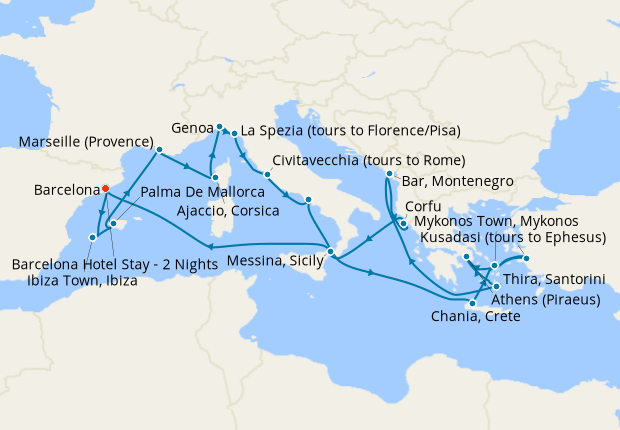 Cruise Itinerary Map