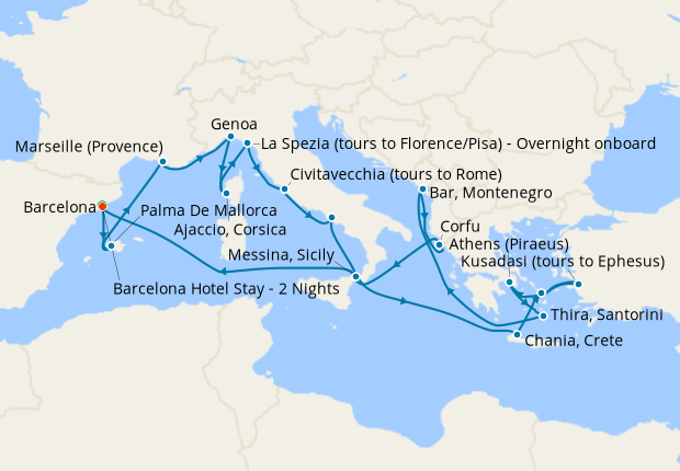 Cruise Itinerary Map