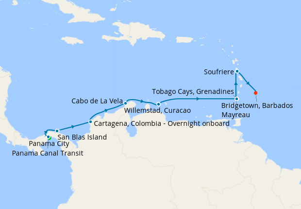 Map of the cruise map
