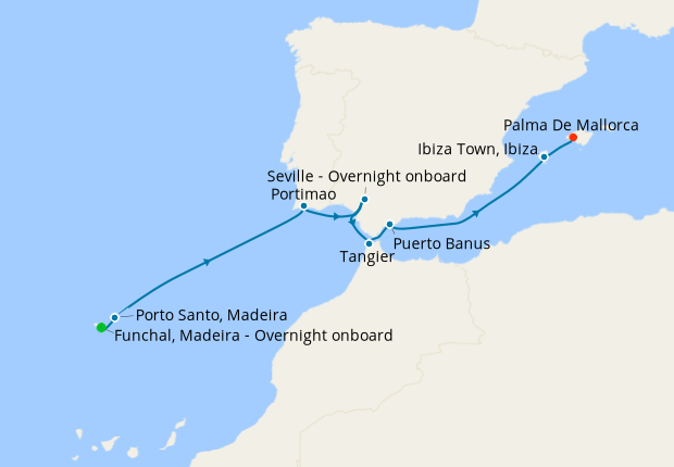Map of the cruise map