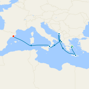 Mediterranean with Greece & Adriatic with Athens and Barcelona Stays