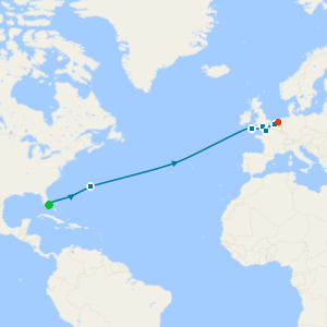 Cultural crossing with England, Paris and Brugge cruise from Fort Lauderdale to Rotterdam