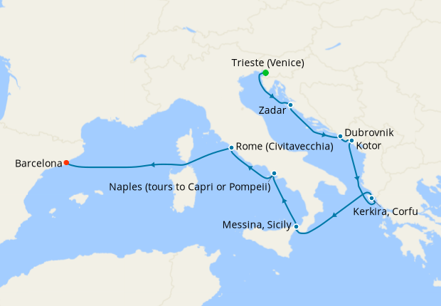 Cruise Itinerary Map
