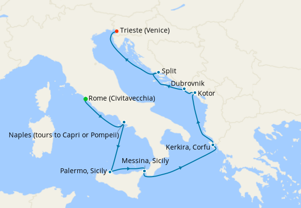 Cruise Itinerary Map