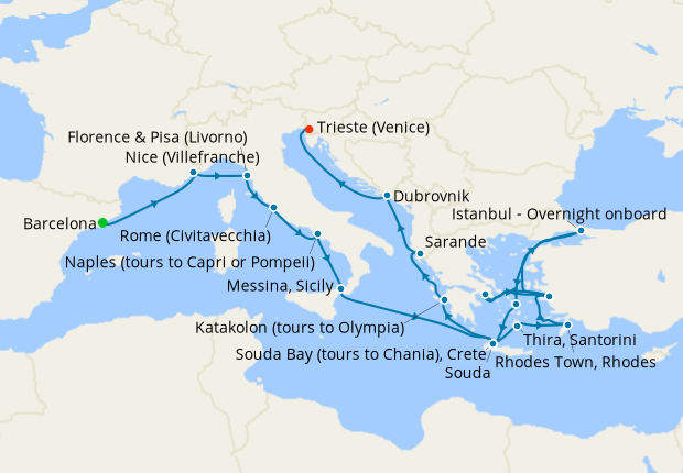 Cruise Itinerary Map