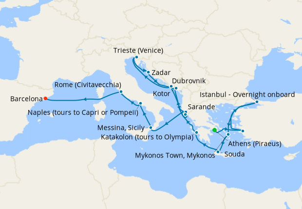 Cruise Itinerary Map