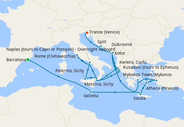 Cruise Itinerary Map