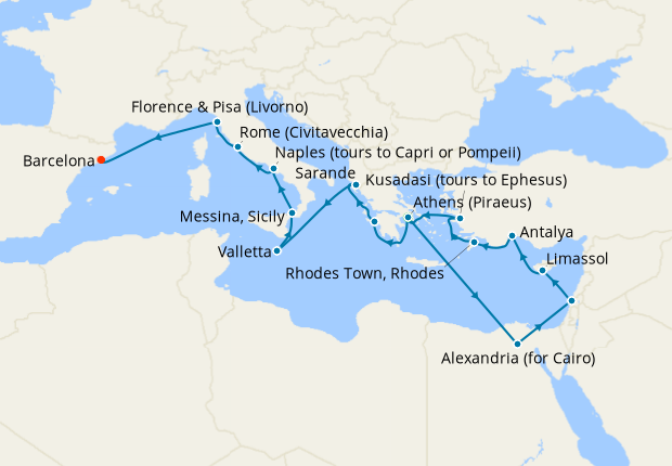 Cruise Itinerary Map