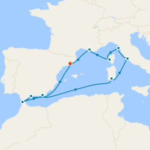 Western Mediterranean: Spain, Italy & France from Barcelona with Stay