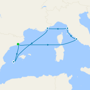 French Riviera, Italy, Rome & Ibiza from Barcelona