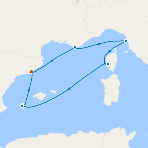 Tuscany, Corsica & Ibiza from Barcelona with Stay