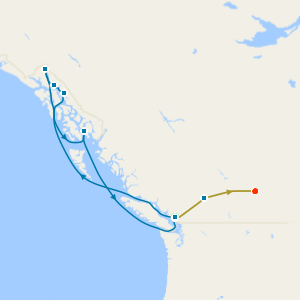 Alaska with Inside Passage from Vancouver & Rocky Mountaineer Classic