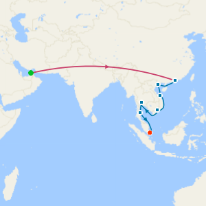 Dubai & Southbound Asian Allure fr. Hong Kong to Singapore with Stays