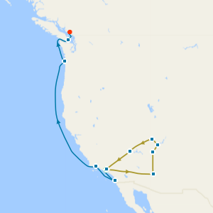 Western USA Trails Coach Tour & Pacific Wine Country Cruise