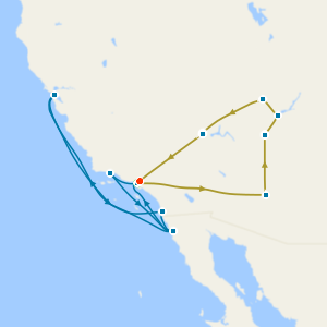 Western USA Trails Coach Tour with Mexican Riviera Cruise