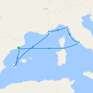 Italian Vistas to Spanish Sunsets Fly Cruise from Barcelona