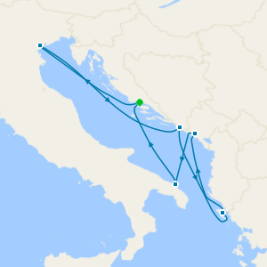 Croatia, Italy, Greece & Montenegro from Split