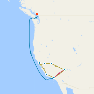 Western USA Frontiers Coach Tour with Pacific Coast Cruise