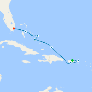 US Virgin Islands &Bahamas Paradise beaches from San Juan