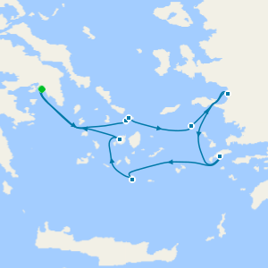 Greek Islands & Turkish Coastlines from Athens